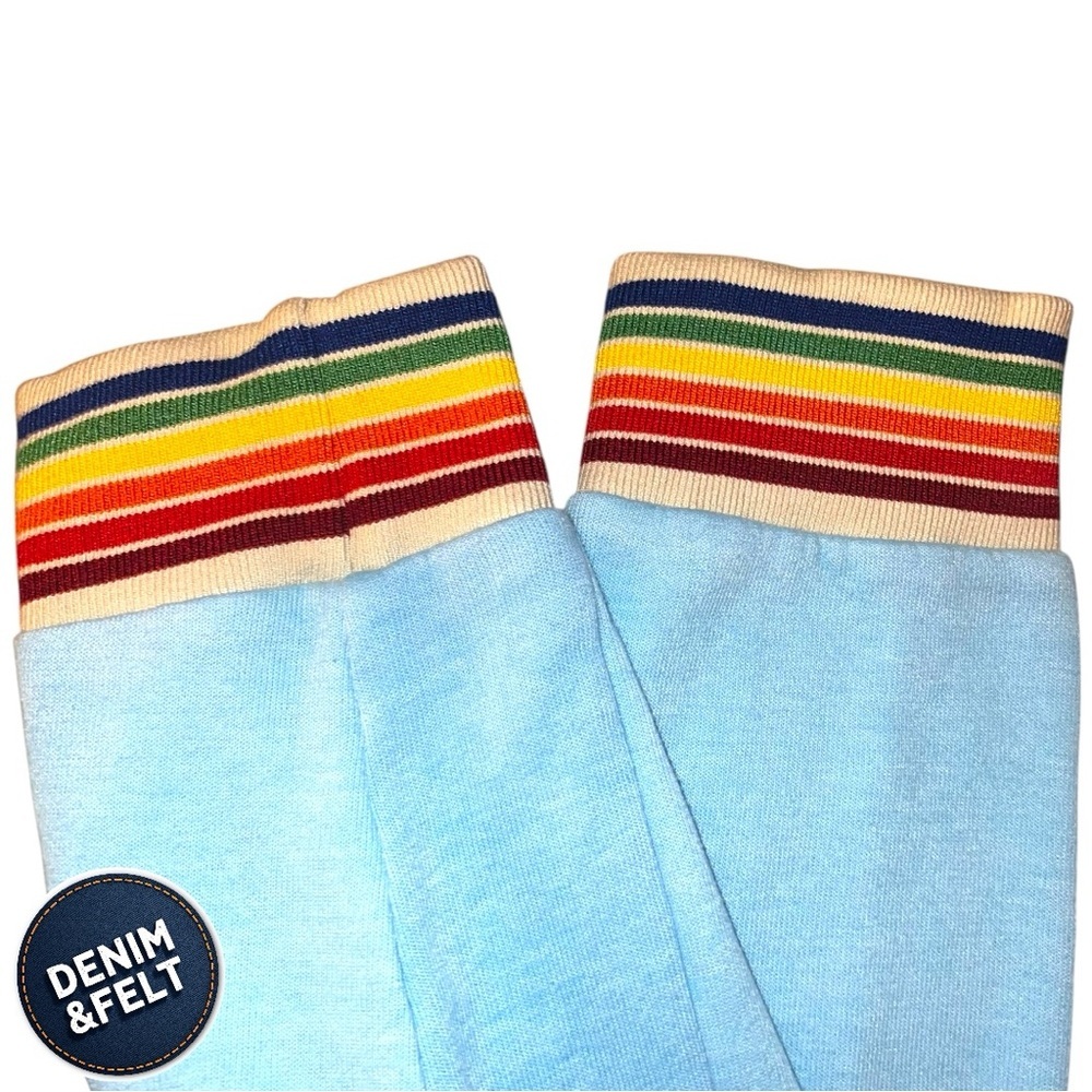 Aviator Nation Women's Sky Blue Rainbow Rib Sweatpant/Joggers w/ Pockets| EUC - Picture 10 of 15